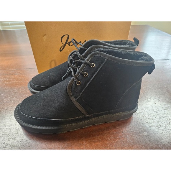 Jousen Milan Mens 13 Black Casual Ankle Chukka Alpine Style Suede Boot - Picture 6 of 12